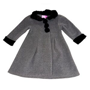Goodlad Girls Fleece Formal Long Holiday Coat Size 3T Charcoal Black